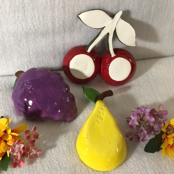 MANGO TREE STUDIOS 3 Ceramic Fruit Sauce Dip Relish Dishes PJS OOAK New - Picture 6 of 15